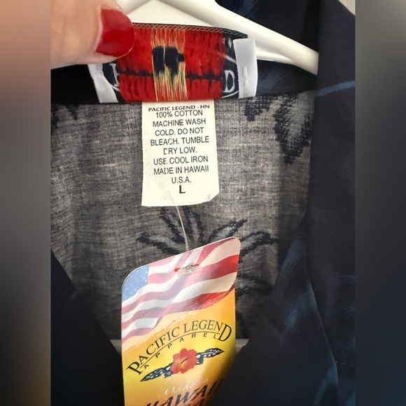Pacific Legend Hawaiian Shirt Boys SZ L Button Up Short Sleeve Surf Board New - Picture 3 of 8